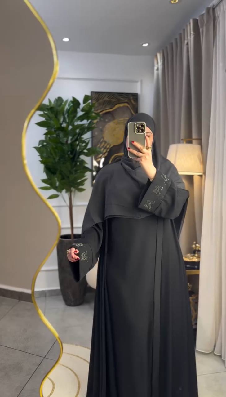 Abaya Deux Pièces Luxe Rouge Bordeaux 2026