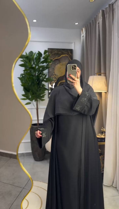 Abaya Deux Pièces Luxe Rouge Bordeaux 2026