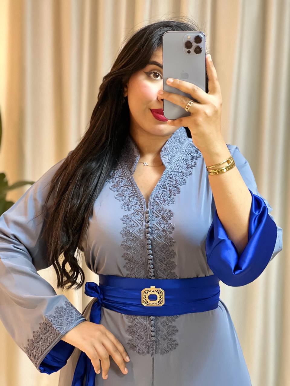 Cafran Marocain Luxe Gris Bleu 2026 - Édition Eid
