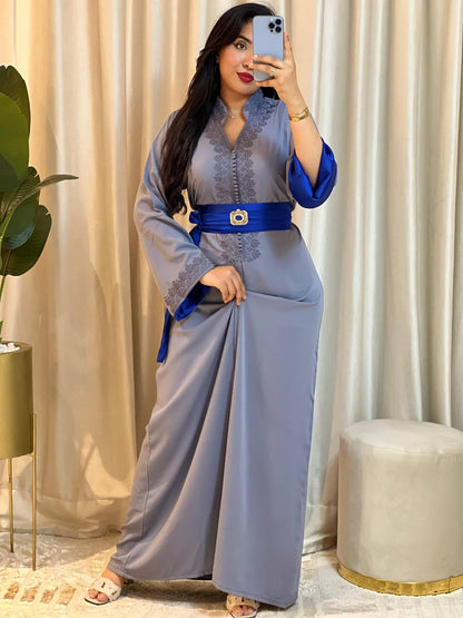 Cafran Marocain Luxe Gris Bleu 2026 - Édition Eid